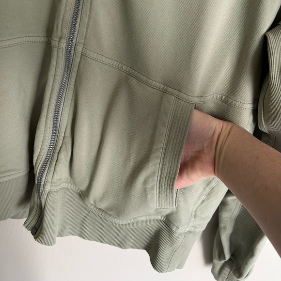 ATHLETA Sage Green Bomber Jacket Full Zip Athleisure Casual Comfort Active | M - Picture 9 of 16